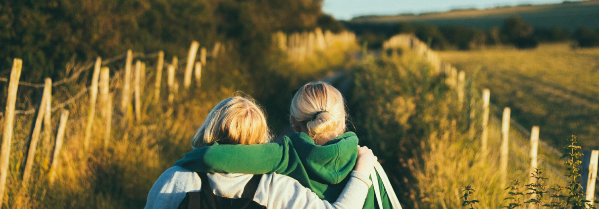 friends in a field