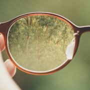 a person holding their glasses
