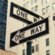 two signs displaying "one way"