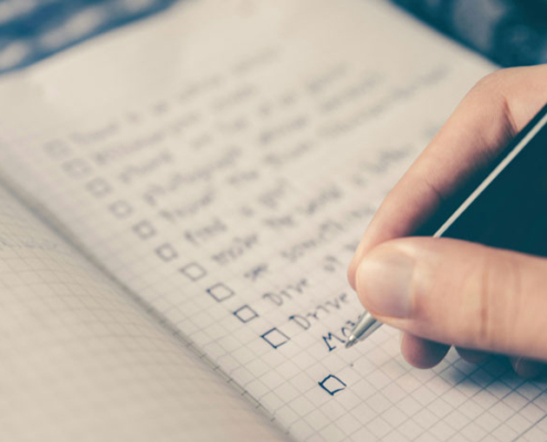 writing in a notebook