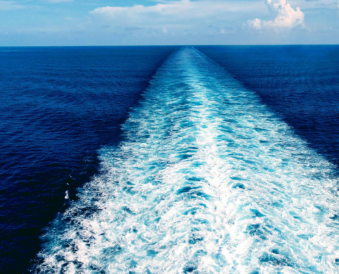 wake of a ship at sea