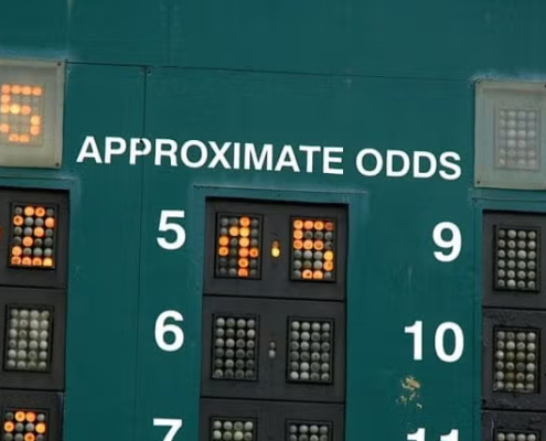 board displaying the odds for a race