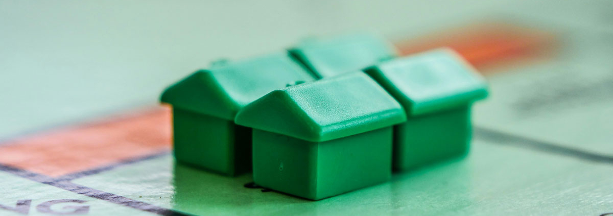 closeup of a monopoly board
