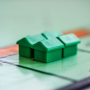 closeup of a monopoly board