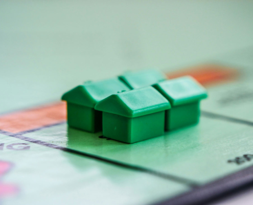 closeup of a monopoly board